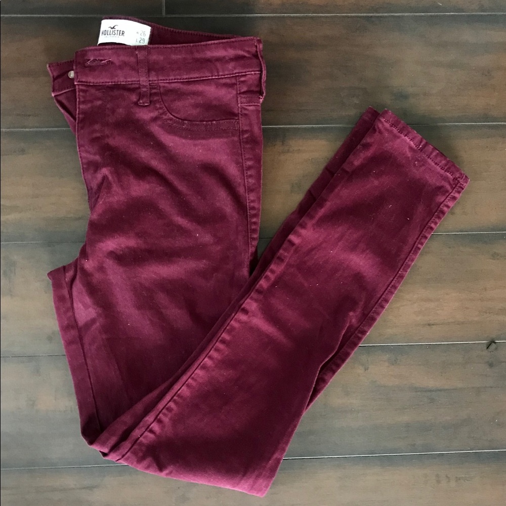 Hollister maroon skinny jean